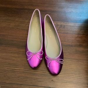 Pink metallic ballet flats from anthropologie